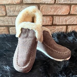 Cozy Brown Fur-Lined Women's Shoes